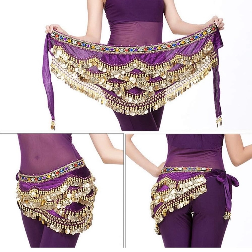 LIULDASHUN Women's Polyester Belly Dance Hip Scarf